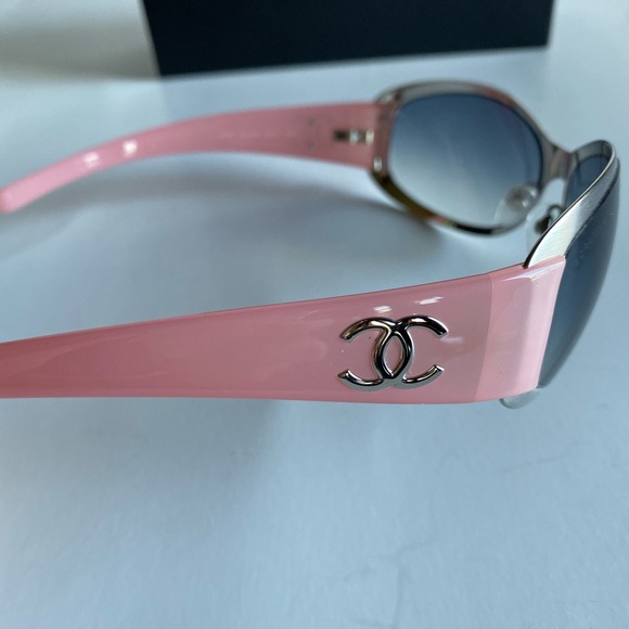 CHANEL Lt Pink Silver Sunglasses CC Logo 4116 - Picture 7 of 8